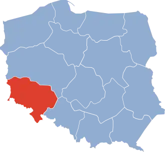 Вроцлавское воеводство на карте