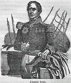 адмирал Брюа гравюра де Дюмона XIX в.