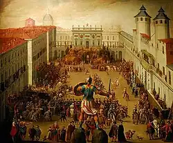 Прибытие Кристины французской в Турин в 1619 году. 1620. Дерево, масло