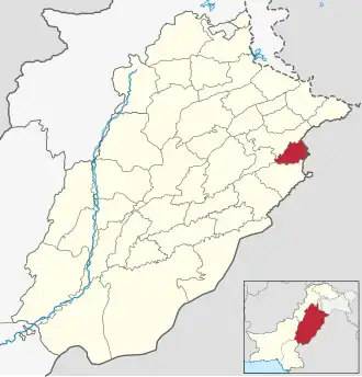 округ Лахор на карте