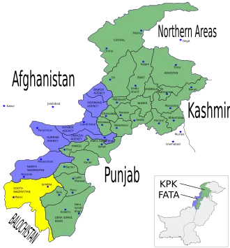 Южный Вазиристан на карте