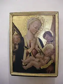 Нери ди Бичи. Мадонна с Младенцем и ангелами. 1440-е. Дерево, темпера