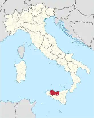 Метропольный город на карте Италии