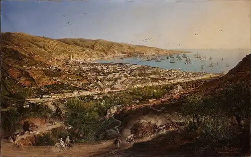 Панорама Вальпараисо (1860).