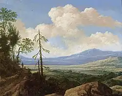 Панорамный холмистый пейзаж. 1654. Дерево, масло. Частное собрание