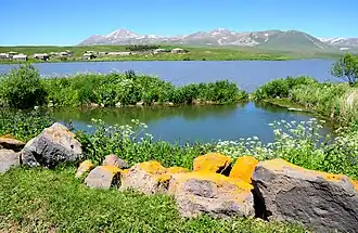 Вид на озеро Паравани с южного берега у села Пока летом 2014 года