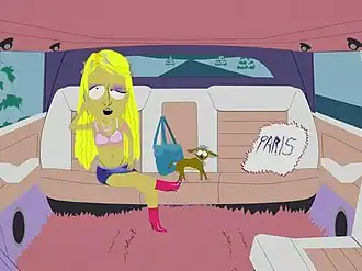 Пэрис Хилтон в своём лимузине