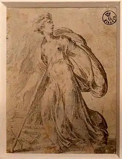 Самоубийство Дидоны. Между 152 и 1539. Бумага, сангина. Уффици, Флоренция