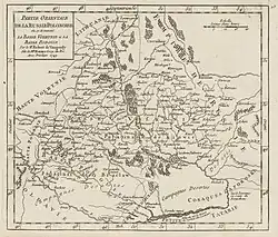 «Восточная часть Польской Руси, где расположены Нижняя Волынь и Нижнее Подолье» («Partie orientale de la Russie Polonoise, où se trouvent la Basse Volhynie et la Basse Podolie»), Дидье Робер де Вогонди, 1749 год.