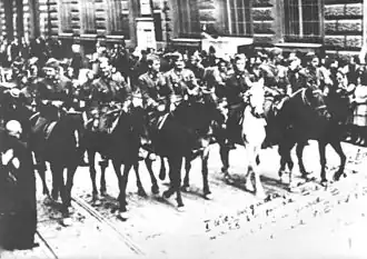 1-я ударная бригада имени братьев Радич из 10-го корпуса входит в Загреб 9 мая 1945 года