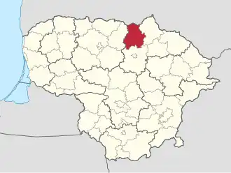 Пасвальское районное самоуправление на карте