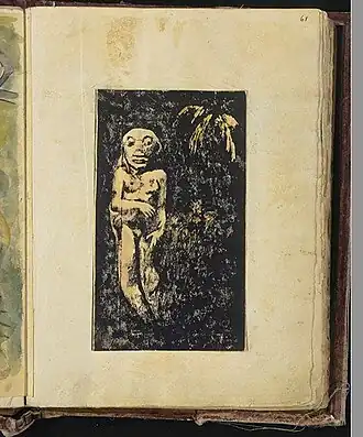 Ксилография «Полинезийский идол» из рукописи «Ноа-Ноа»