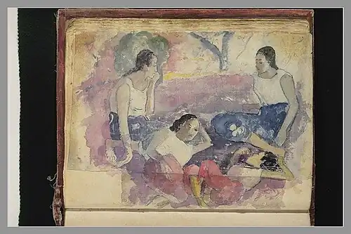 «Сидящие таитянки в пейзаже». Страница из рукописи «Ноа Ноа». Лувр