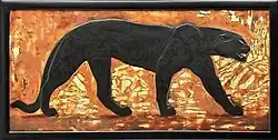 Пантера. Лаковое панно.