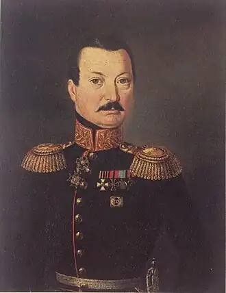 портрет генерал-майора П. Д. Кобелева работы художника Соколова, 1844 г.