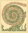 «Спираль. Из одной точки» из серии «Орнамент как форма мировосприятия». Тушь, акварель.  42×34 см. 2011