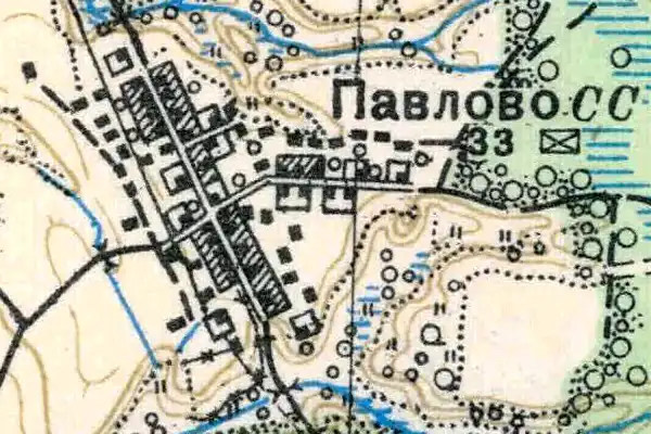 План деревни Павлово. 1938 год