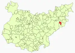 Расположение муниципалитета Пеньяльсордо на карте провинции