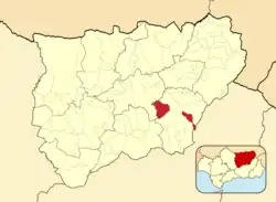 Расположение муниципалитета Пеаль-де-Бесерро на карте провинции