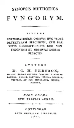 Титульный лист первого тома Synopsis methodica fungorum (1801)