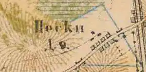 Деревня Пески на карте 1885 года