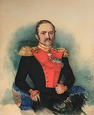 портрет работы Николая Тихобразова, 1844 г.