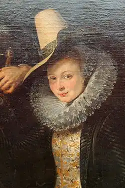 Автопортрет с Изабеллой Брант («В жимолостной беседке»). 1609. Холст, маслоДетальСтарая пинакотека, Мюнхен