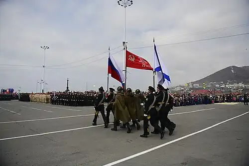 Торжественное прохождение войск на параде в День Победы 9 мая 2019 года