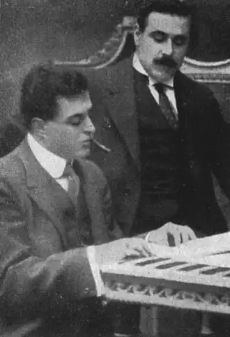 Вальтер Мокки (справа) с Пьетро Масканьи во время тура по США