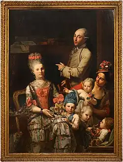 Антония Гидини с семьёй. Между 1755 и 1780. Холст, масло. Частное собрание