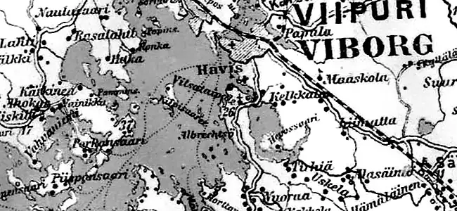 Деревня Пийспансаари на финской карте 1923 года