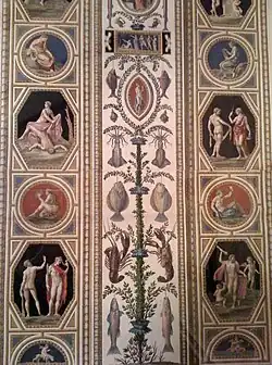 Деталь пилястры Лоджий Рафаэля в Ватикане. 1774. Раскрашенная гравюра на меди