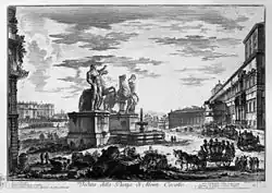 Вид площади Монте-Кавалло. Офорт Дж. Б. Пиранези. 1748