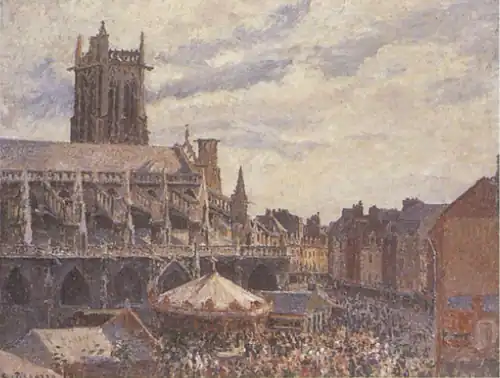 Девятая картина серии, точка зрения отдалена и дан более панорамный обзор, цирковой шатёр в центре. Частная коллекция