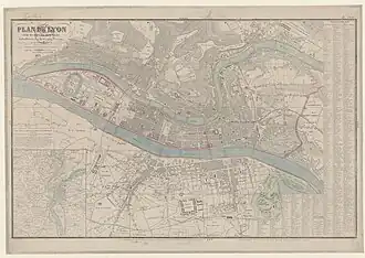 Старый план Лиона 1871 года