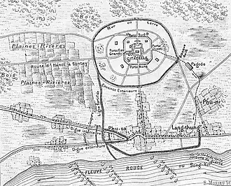 Взятие Шонтэя. Карта перевернута: юг сверху