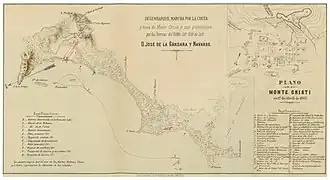 Карта высадки при Монте-Кристи 15-17 мая 1864 г.