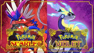 Слева: Обложка Pokémon ScarletСправа: Обложка Pokémon Violet