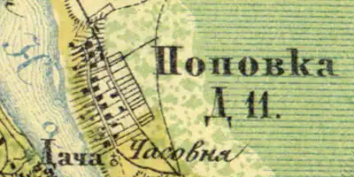 План деревни Поповка. 1860 год