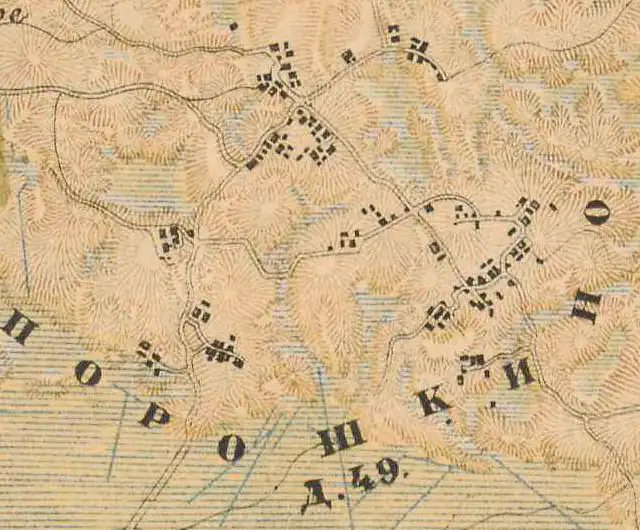 План деревни Порошкино. 1885 год