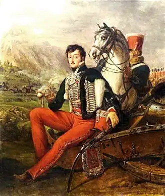 Портрет Мари-Жозефа Савуа-Кариньяна, принца Савойского дома, в гусарском мундире, 1811 год, художник Орас Верне.