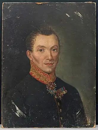 Портрет 1911 г. с надписью на обороте: «Портретъ Князя Ив. Серг. Одоевского, командовавшаго 2м Каз. Полк. Москов. Ополченiя въ 1812 г. Написанъ съ акварельной миниатюры кн. Одоевск.-Масловым въ 1911 г.»