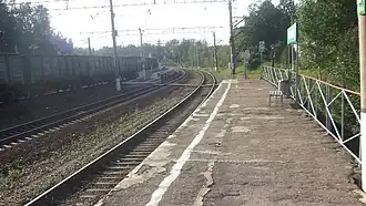 Вид на островную платформу с высокой части боковой