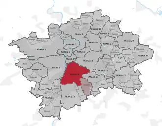 Прага 4 на карте