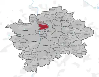 Прага 7 на карте