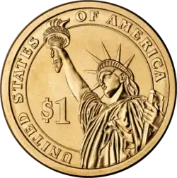 Решка доллара США из серии однодолларовых президентских монет, 2007