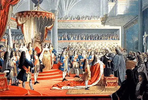 Коронация Фридриха в кирхе Кёнигсбергского замка