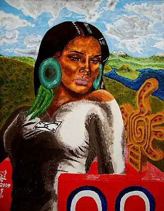 Принцесса Атотоцтли на современном избражении Мигеля Анхеля Оманьи Рохаса (2009).