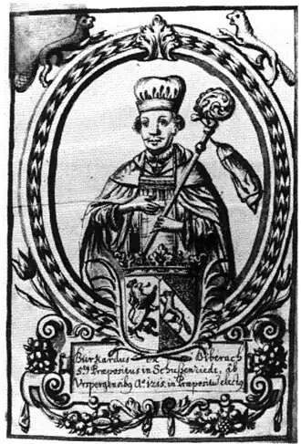 Портрет шуссенридского пробста Бурхарда из «Серебряной книги» Франца Майра, 1705 г.