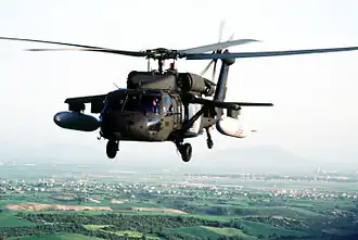 UH-60 Black Hawk в ходе операции «Утешение». Два аналогичных этому вертолёта потерпели крушение 14 апреля 1994 года